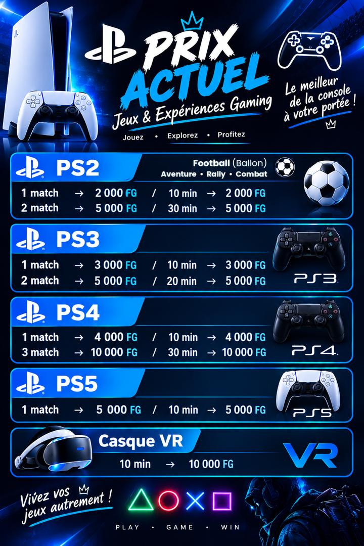 Tarifs de la salle de jeux Blasco Gaming
